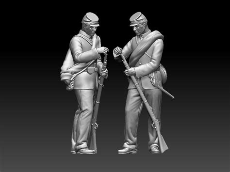 Fichier STL ATTAQUE SOLDATS UNION GUERRE CIVILE AMÉRICAINE OBJ