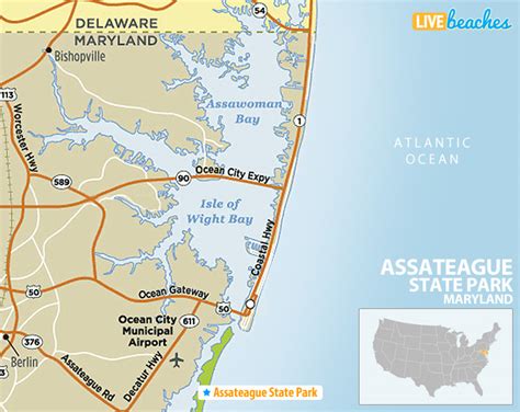 Map Of Assateague State Park Live Beaches