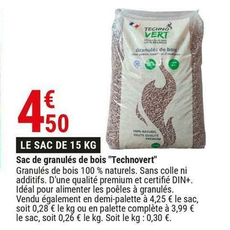 Promo Technovert sac de granulés de bois chez Gamm vert