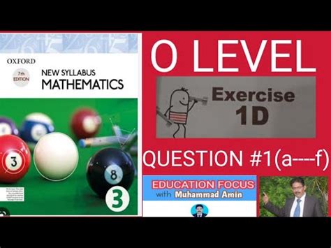 Oxford Th Edition New Syllabus Mathematics Exercise D Question A