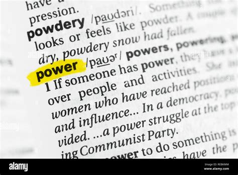 Highlighted English Word Power And Its Definition At The Dictionary