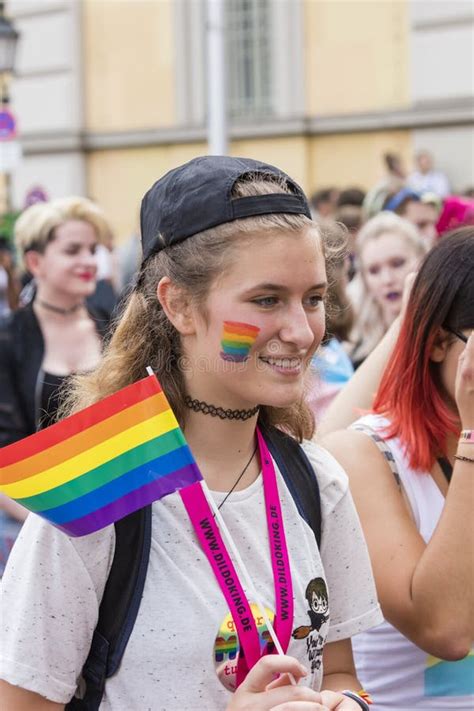 A Girl Attending The Gay Pride Parade Also Known As Christopher Street Day Csd In Munich