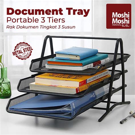 Jual Document Tray Desk Storage Foldable Tiers Rak Kertas File