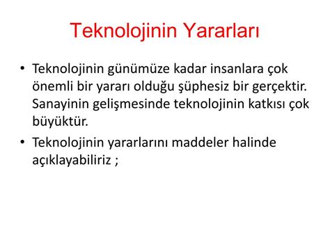 PPT Teknolojinin ve Teknolojik Aletlerin Faydaları PowerPoint