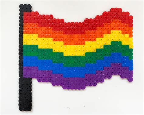 Rainbow LGBTQ Pride Flag Decor Hama Perler Bead Decor Etsy