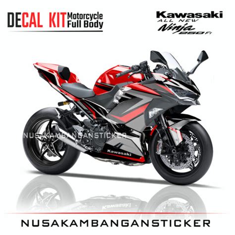 Decal Sticker Kawasaki All New Ninja 250 Fi 2018 Motocard Grafis Abu 01