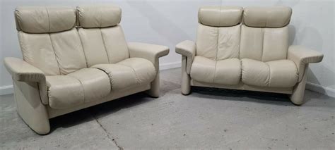 Ekornes Stressless X Seater Recliner Leather Sofas Cream