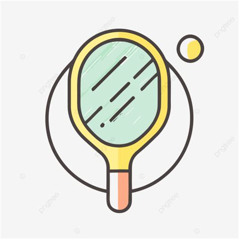 Un Icono De Una Raqueta De Tenis Con Una Pelota En Su Interior Vector