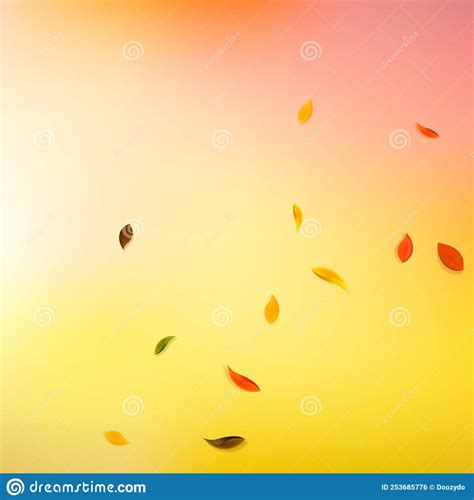 Falling Autumn Leaves Red Yellow Stock Vector Illustration Of