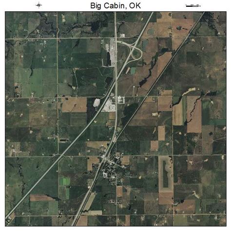 Aerial Photography Map of Big Cabin, OK Oklahoma