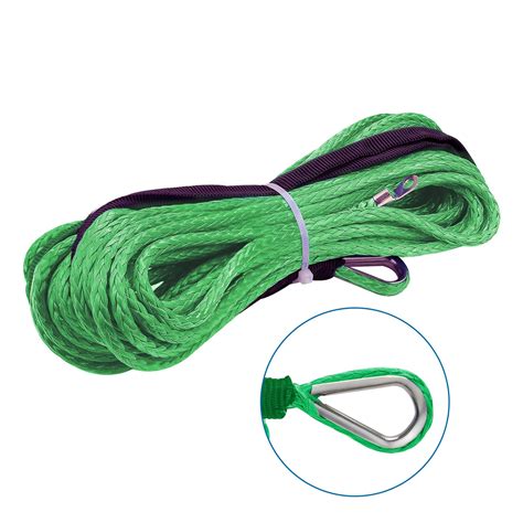 15m 6mm Towing Winch Cable Rope String Line Synthetic Fiber 5500lbs