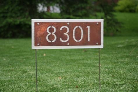 Two Sided Rustic Address Number Yard Sign House Number Can