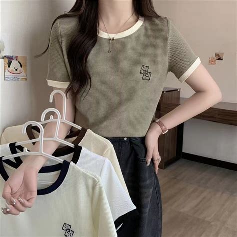 Jual Tyas Knit T Shirt Korean Style Atasan Wanita Rajut Shopee