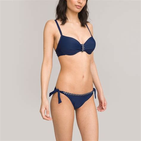 Bikini Oberteil Mit Push Up Effekt Blau Gestreift La Redoute