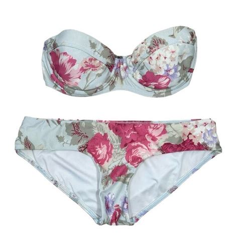Zimmermann Swim Zimmermannpink Light Blue Floral Print Bikini