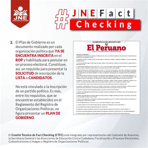 JNE Perú on Twitter ES FALSO que el JNE deba revisar el contenido de