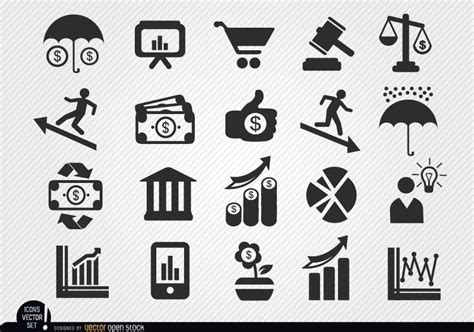 Economic Icons Set Vector Download