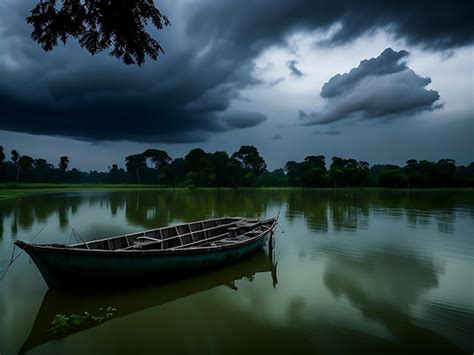 Premium Ai Image Old Fishing Boat In Water