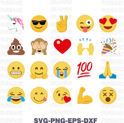 Emoji Svg Emoji Clipart Emoji Png Emoji Digital Instant Etsy Uk