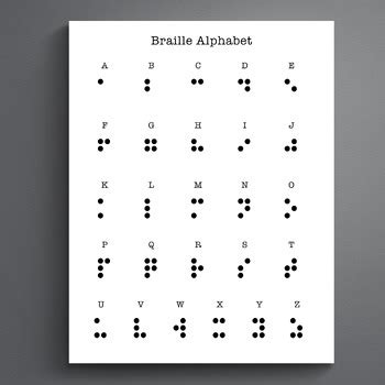 Printable Braille Alphabet Sheet Full Alphabet Braille Letters