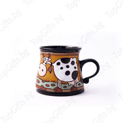 Керамична чаша с кравичка - Арт чаши на добра цена - TopGifts