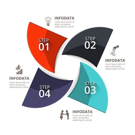 Vektor Infografik Element Zyklusdiagramm Mit 4 Optionen Teile Schritte