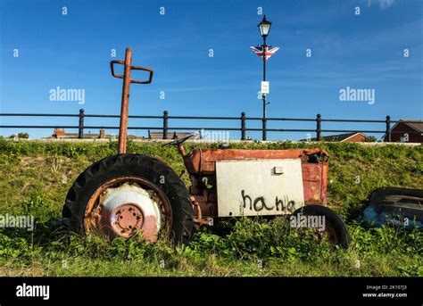 Tractor On Lytham Beach Stock Photo Alamy