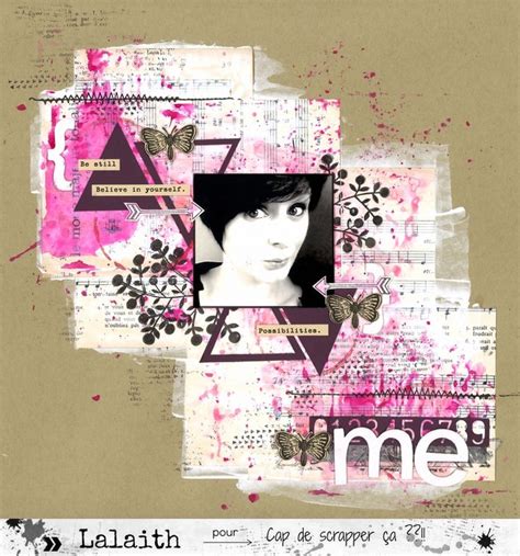 Sketch de Lalaith cap de scrapper ça Pages de scrapbooking Page