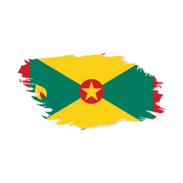 Grenada Flag Brush Stroke Transparent Background Vector Grenada Flag