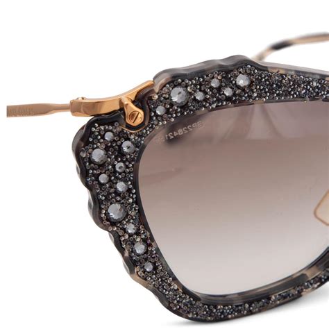 Miu Miu Grey Glitter Cat Eye Lenses Smu04q For Sale At 1stdibs Miu Miu Cat Eye Sunglasses Miu