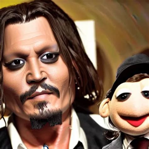 Johnny Depp As A Muppet Detailed Hyperrealistic Stable Diffusion