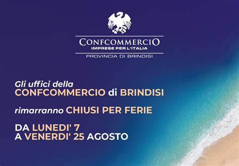 Chiusura Uffici Per Ferie Estive Confcommercio