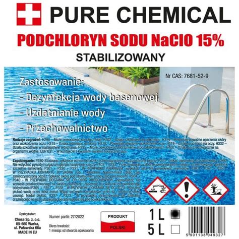 Chlor w Płynie 15 1L Chlor do Basenu PureChemical pl