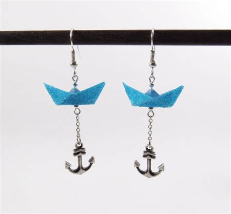 Boucles D Oreilles Bateaux En Origami Wave Boucles D Oreille Par