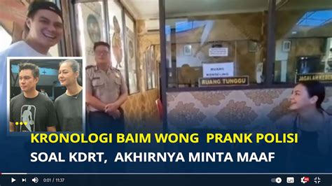 Baim Wong Prank Polisi Paula Lapor KDRT Berujung Minta Maaf YouTube