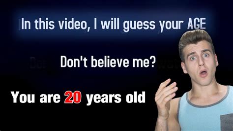 This Video Can Accurately Guess Your Age Youtube