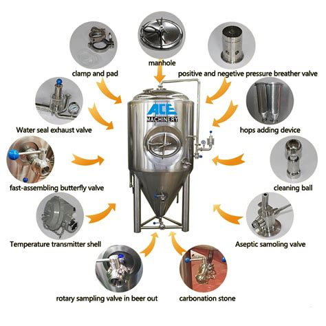 100L 2000L Conical Stainless Steel Cooling Jacket Unitank Fermentation