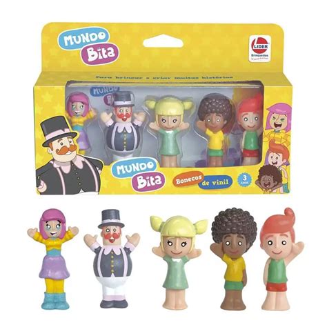 Brinquedo Mundo Bita - Mundo Bita Dedoche 5 Bonecos Miniatura Brinquedo Infantil | Shopee Brasil
