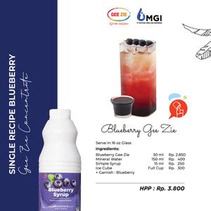 Jual Sirup Minuman Rasa Blueberry Gee Zie Concentrate Kg Jakarta