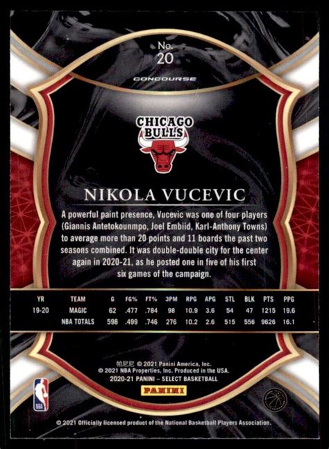 2021 22 Panini Select Blue Nikola Vucevic Chicago Bulls 20 EBay