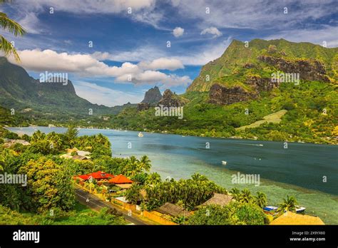 A Seascape Landscape In Moorea French Polynesia Stock Photo Alamy