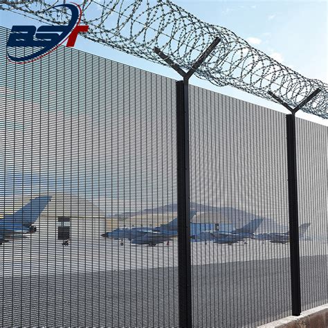 PVC Coating 358 Anti Climb High Security Fence With Concertina Barbed