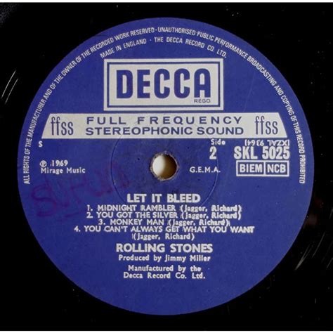 The Rolling Stones Let It Bleed Vinyl Lp Uk Original Hhv