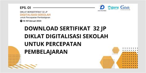 SERTIFIKAT DIKLAT NASIONAL Digitalisasi Sekolah Untuk Percepatan