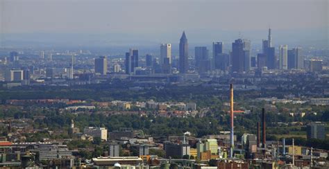 Frankfurt Am Main Aus Der Vogelperspektive Stadtansicht Der