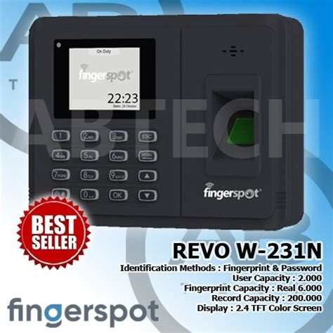 Jual Mesin Absensi Fingerspot Revo W 231N WIFI BEST SELLER Shopee