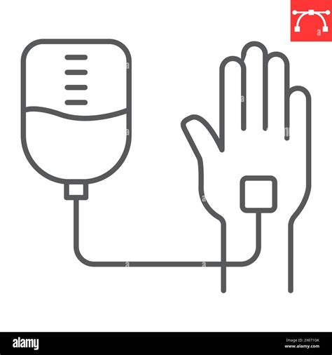 Intravenous Saline Drip Line Icon World Cancer Day And Chemotherapy