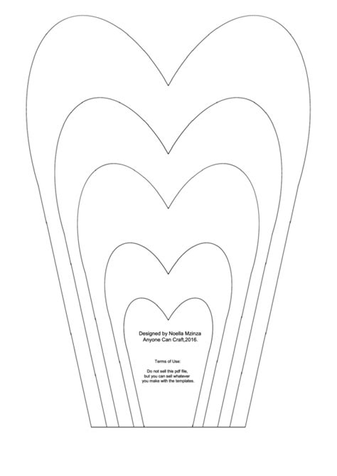 Heart Flower Craft Template Free