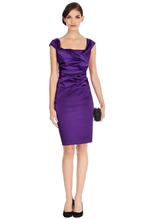 Lyst Coast Alva Duchess Satin Dress In Purple