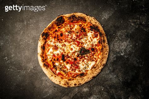 Pizza Food Background Homemade Neapolitan Pizza Margherita With